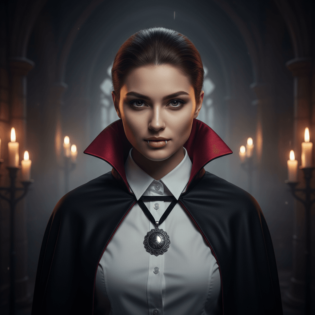 AI Generated Classic Vampire style portrait
