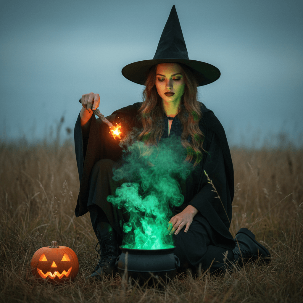 AI Generated Witch Ritual style portrait