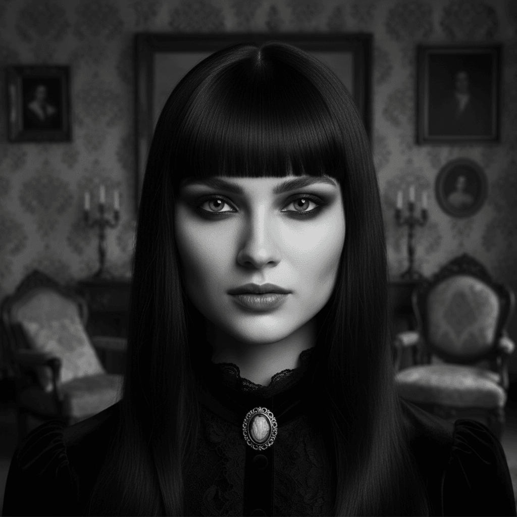 AI Generated Monochrome Gothic style portrait