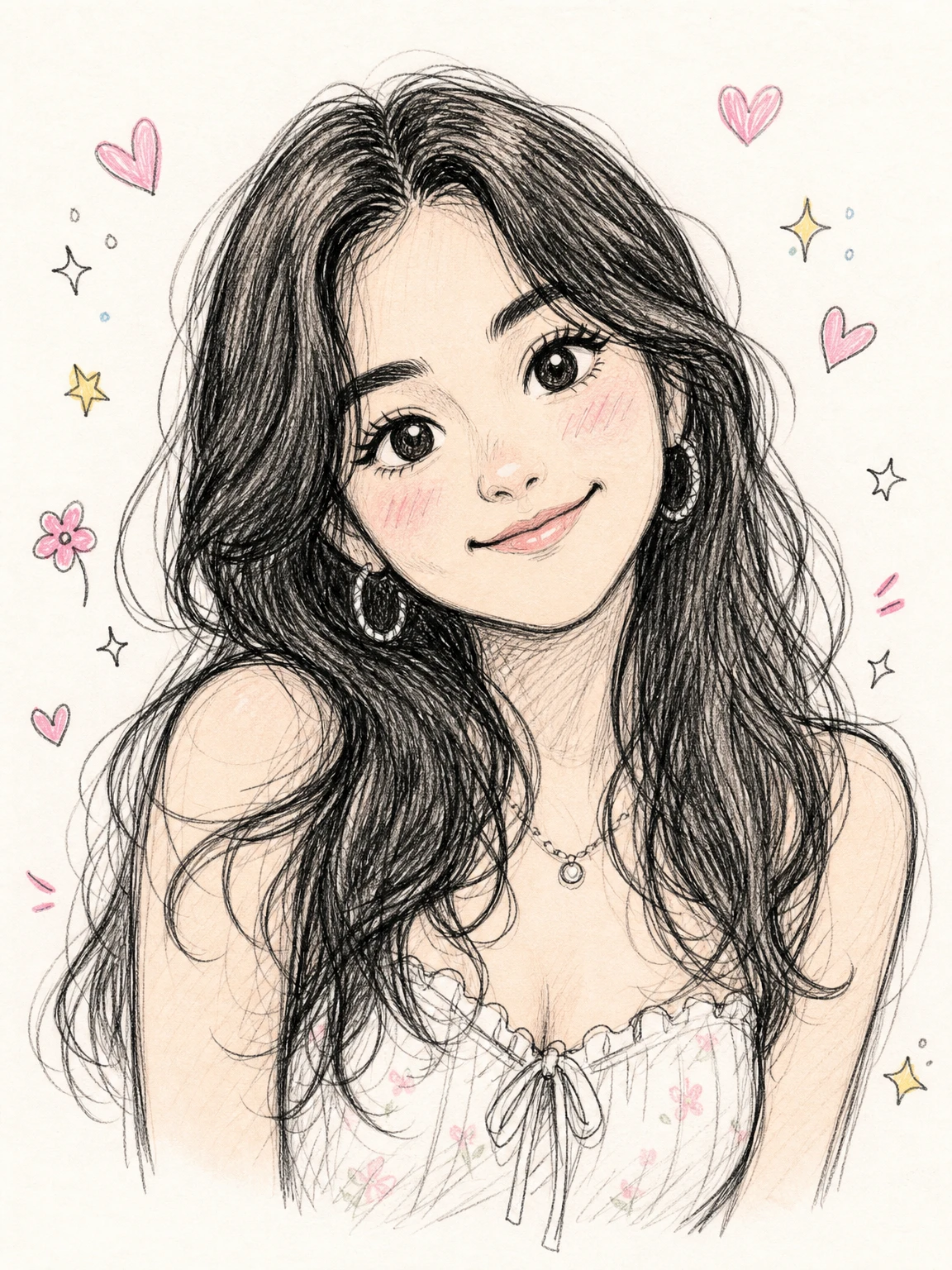 AI Generated Cute Doodle portrait style