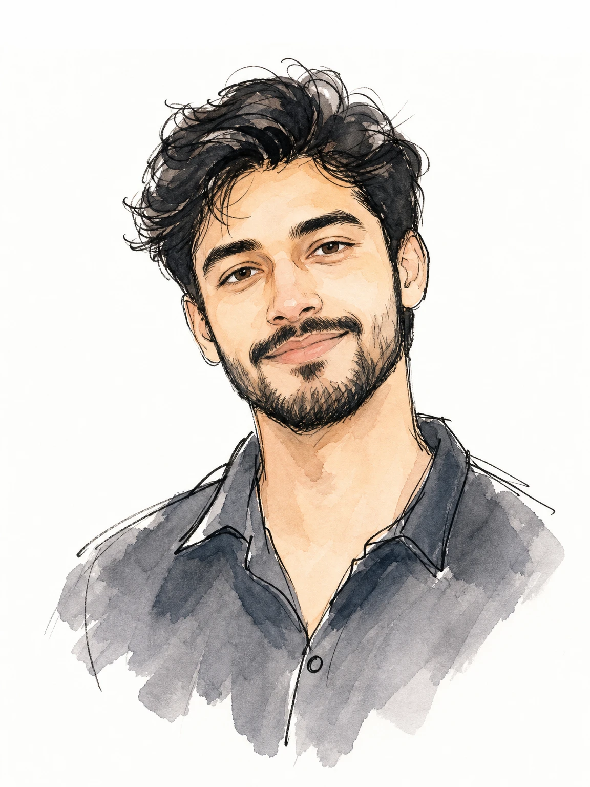 AI Generated Doodle Watercolor portrait style