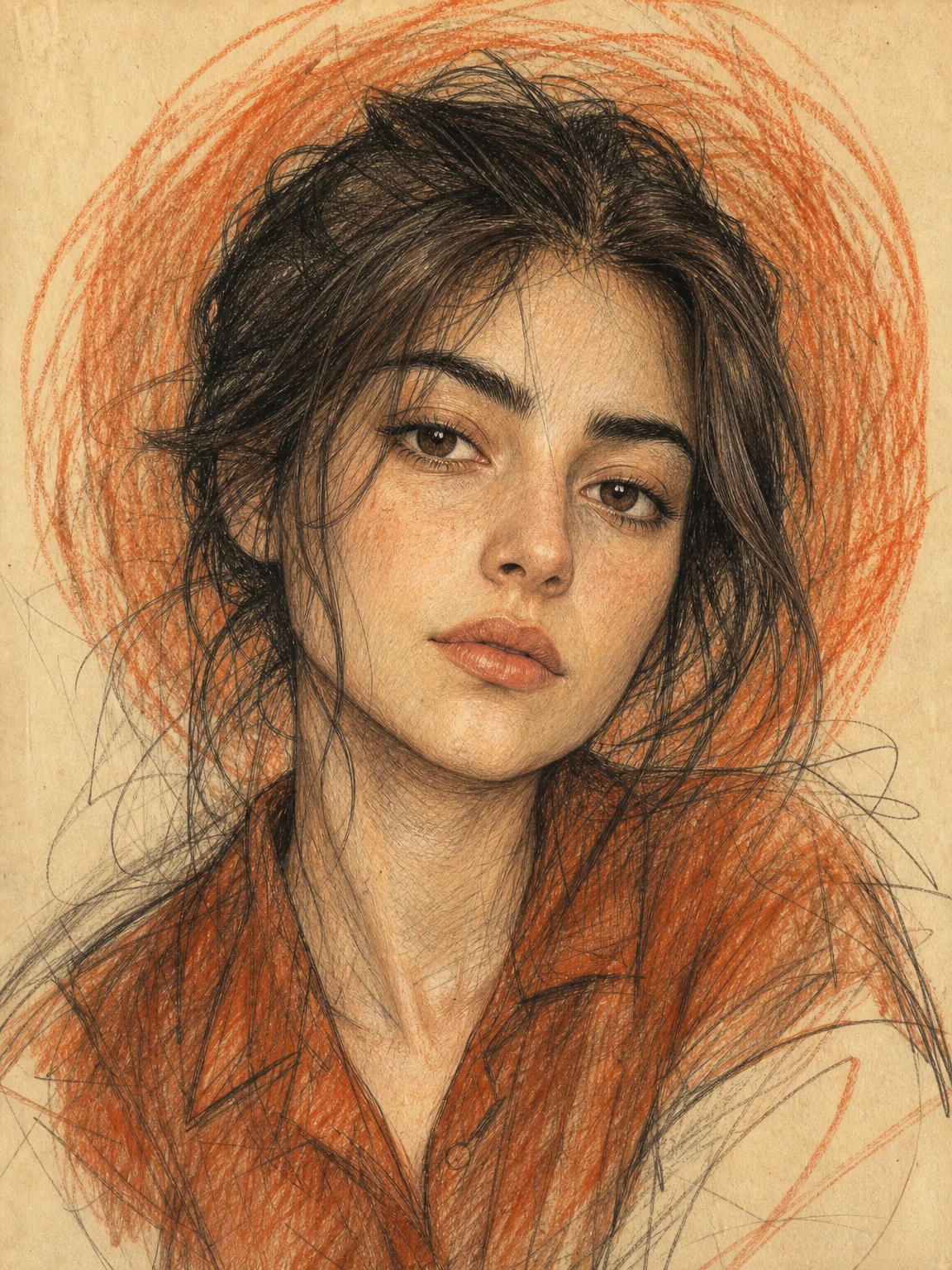 AI Generated Mixed Media Halo portrait style