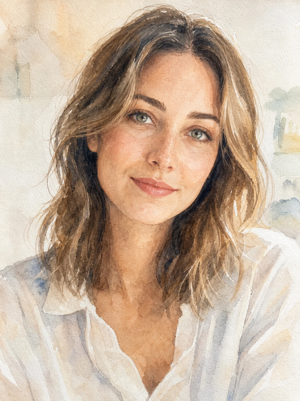 AI Generated Watercolor portrait style