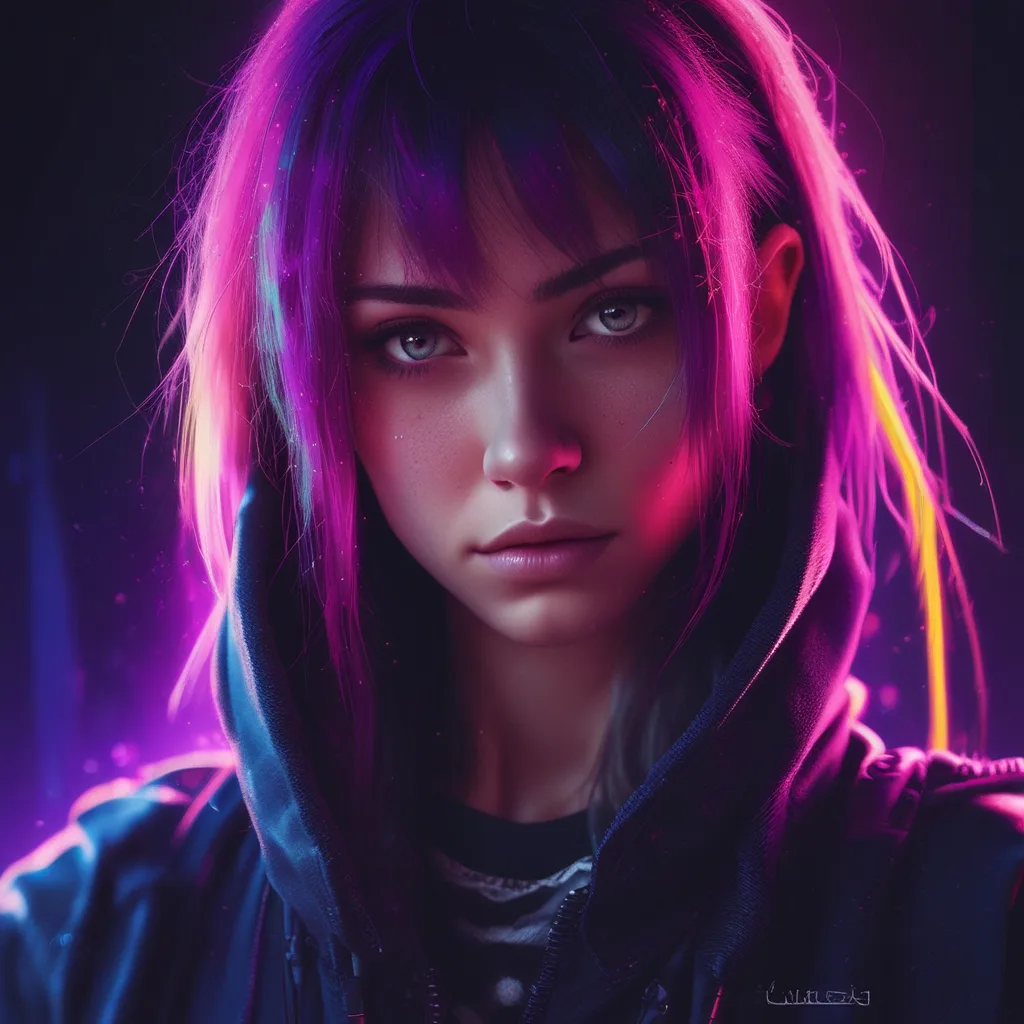 Neon Teardrop emo PFP